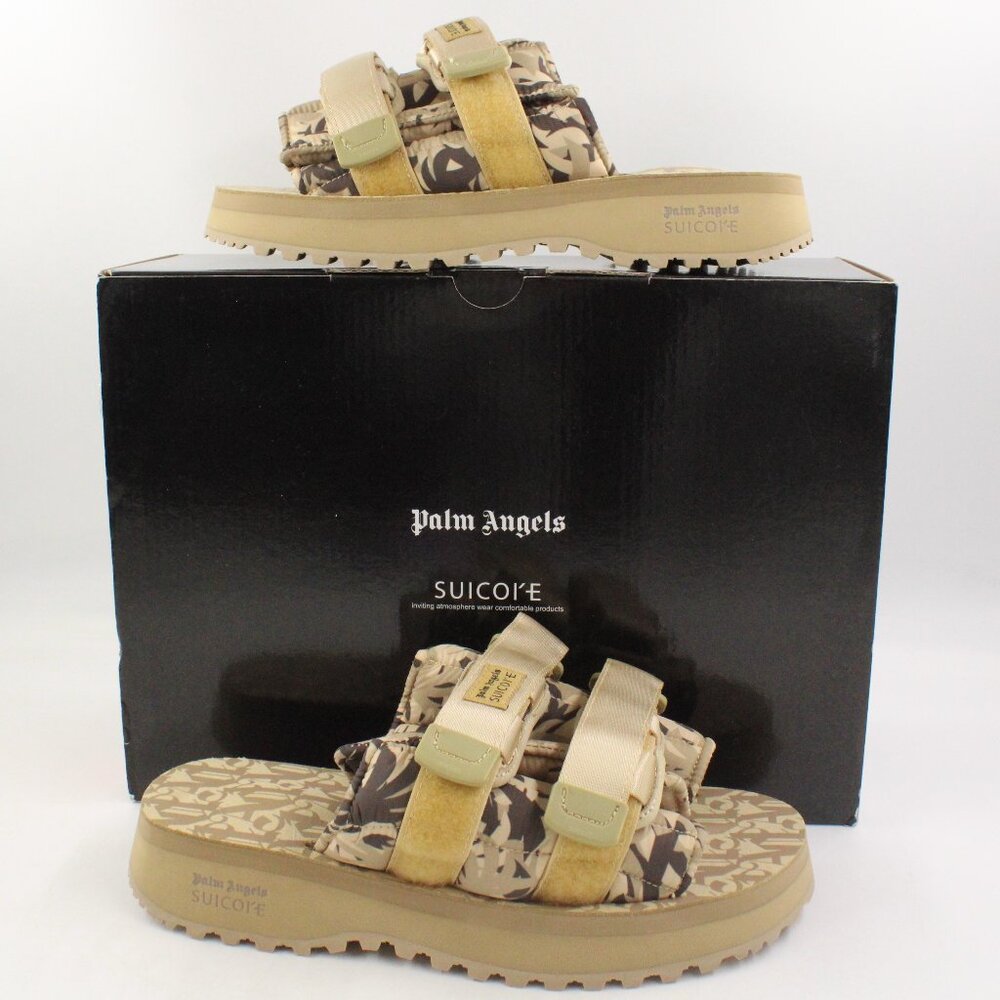 Palm Angels Camouflage Sandals with Tan Accents